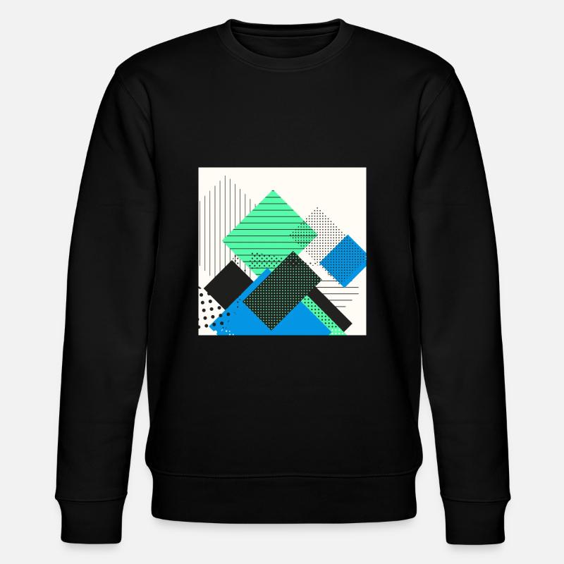 Abstract rectangles pastel - Stanley/Stella CHANGER Unisex Organic Sweatshirt - black