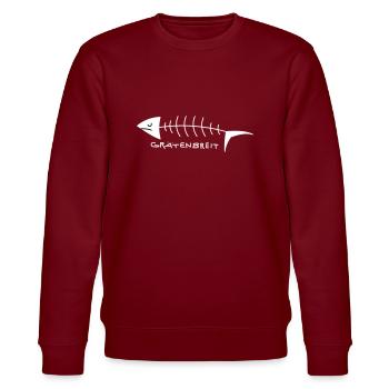 Lustige Fischgräte grätenbreit - Stanley/Stella Unisex Bio-Sweatshirt CHANGER  - Burgunderrot - Vorne - Nik (191cm) & Marisol (170cm)