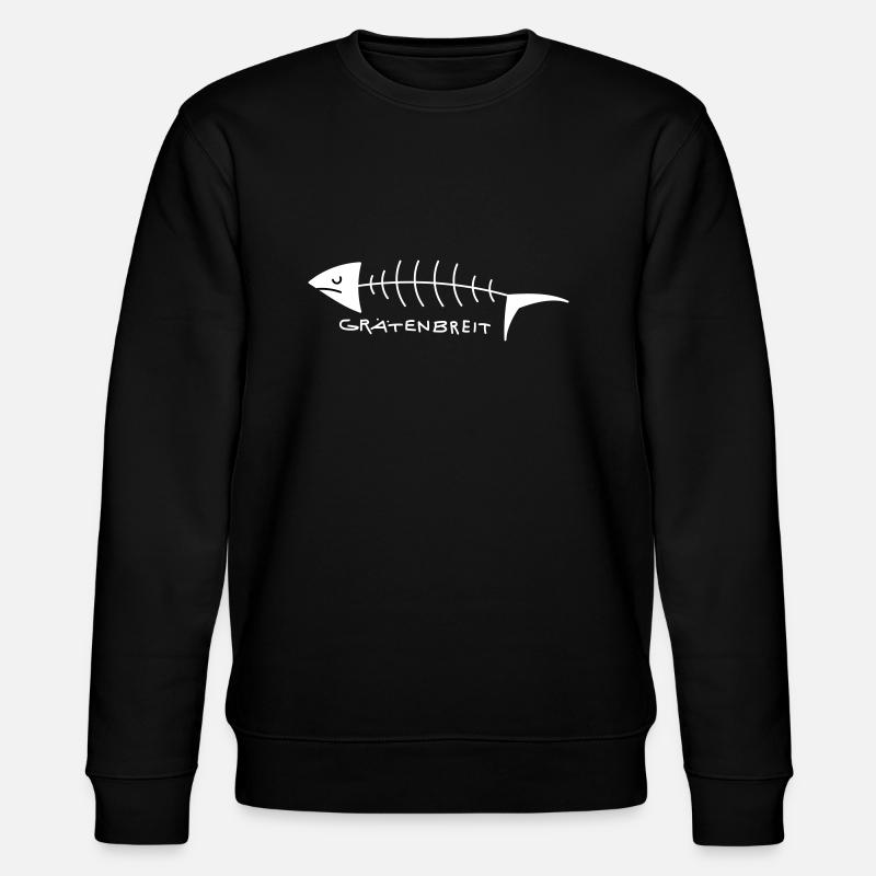 Lustige Fischgräte grätenbreit - Stanley/Stella Unisex Bio-Sweatshirt CHANGER  - Schwarz