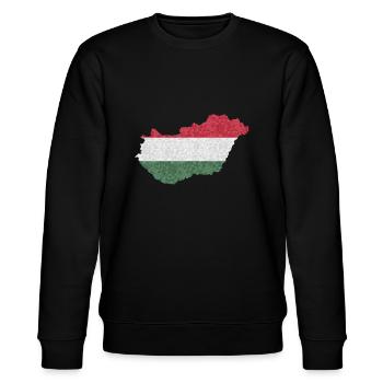 Ungarn Flagge Ungarische Fahne Balaton Hungary - Stanley/Stella Unisex Bio-Sweatshirt CHANGER  - Schwarz - Vorne - Nik (191cm) & Marisol (170cm)