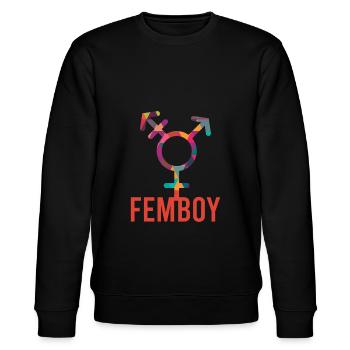 Femboy Feminine Boy Crossdressing - Stanley/Stella Unisex Bio-Sweatshirt CHANGER  - Schwarz - Vorne - Nik (191cm) & Marisol (170cm)