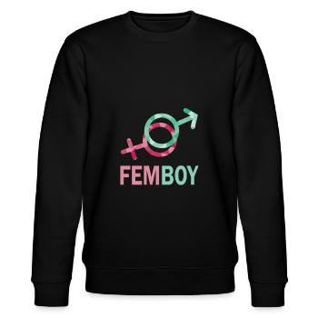 Femboy Feminine Boy Crossdressing - Stanley/Stella Unisex Bio-Sweatshirt CHANGER  - Schwarz - Vorne - Nik (191cm) & Marisol (170cm)