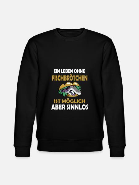 Fischbrötchen mit Pommes - Stanley/Stella Unisex Bio-Sweatshirt CHANGER - Schwarz
