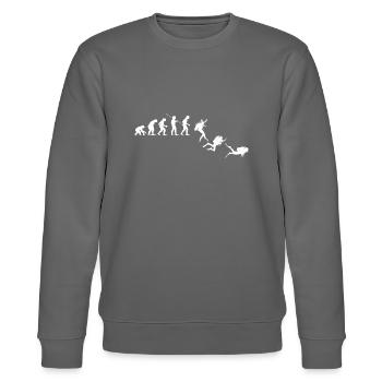Tauchen Evolution Taucher Geschenk - Stanley/Stella Unisex Bio-Sweatshirt CHANGER  - Burgunderrot - Vorne - Nik (191cm) & Marisol (170cm)
