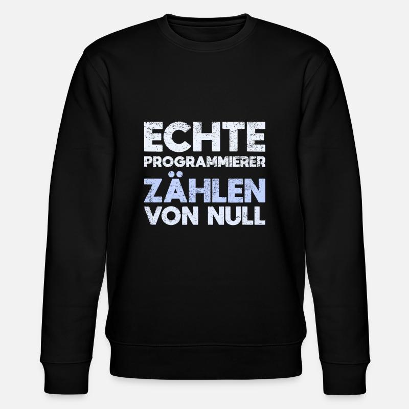 Echte Programmierer Zählen Von Null - Stanley/Stella Unisex Bio-Sweatshirt CHANGER  - Schwarz