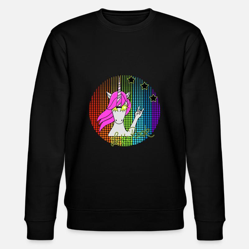 Let´s Rock Einhorn - Stanley/Stella Unisex Bio-Sweatshirt CHANGER  - Schwarz