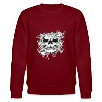skull whait - Sweat bio CHANGER Stanley/Stella Unisexe - bordeaux - Devant - Nik (191cm) & Marisol (170cm)