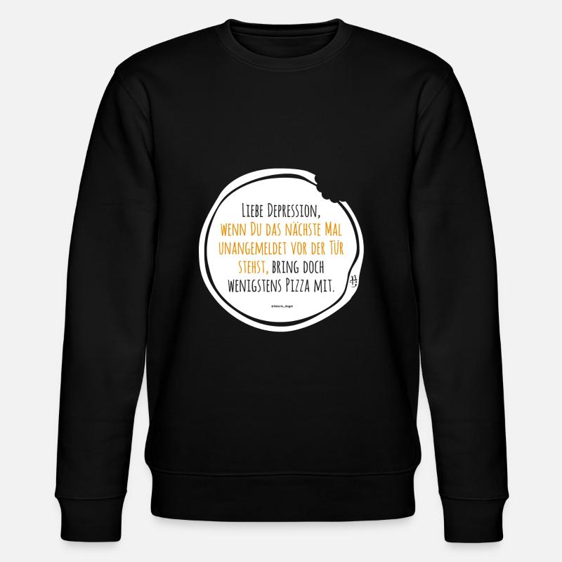 Depression Pizza black-yellow - Stanley/Stella CHANGER Unisex Organic Sweatshirt - black