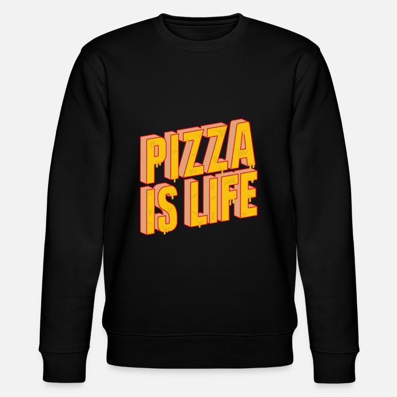 Pizza Is Life - Stanley/Stella Unisex Bio-Sweatshirt CHANGER  - Schwarz