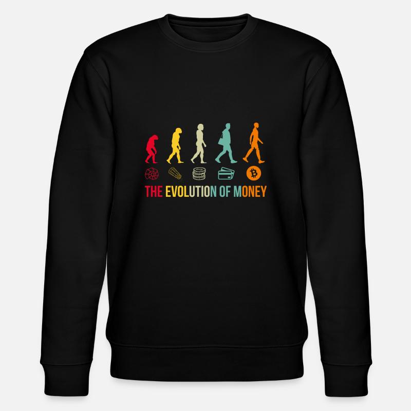 Money Evolution Bitcoin Crypto - Stanley/Stella Unisex Bio-Sweatshirt CHANGER  - Schwarz