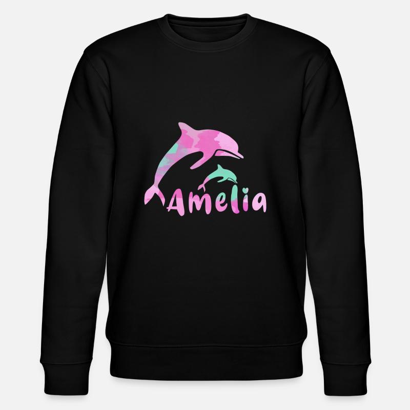 amelia ,define, bunt,name, malerei,pink - Stanley/Stella Unisex Bio-Sweatshirt CHANGER  - Schwarz