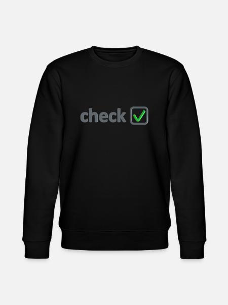 afkrydsningsfelt med grøn krog alt ok - Stanley/Stella økologisk unisex-sweatshirt CHANGER  - sort