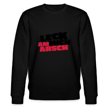LECK MICH AM ARSCH - Stanley/Stella Unisex Bio-Sweatshirt CHANGER  - Schwarz - Vorne - Nik (191cm) & Marisol (170cm)