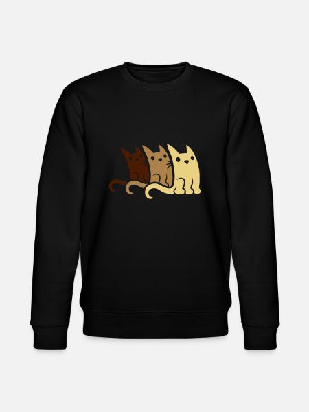 Crew 3 cute cats - Stanley/Stella CHANGER Unisex Organic Sweatshirt - black
