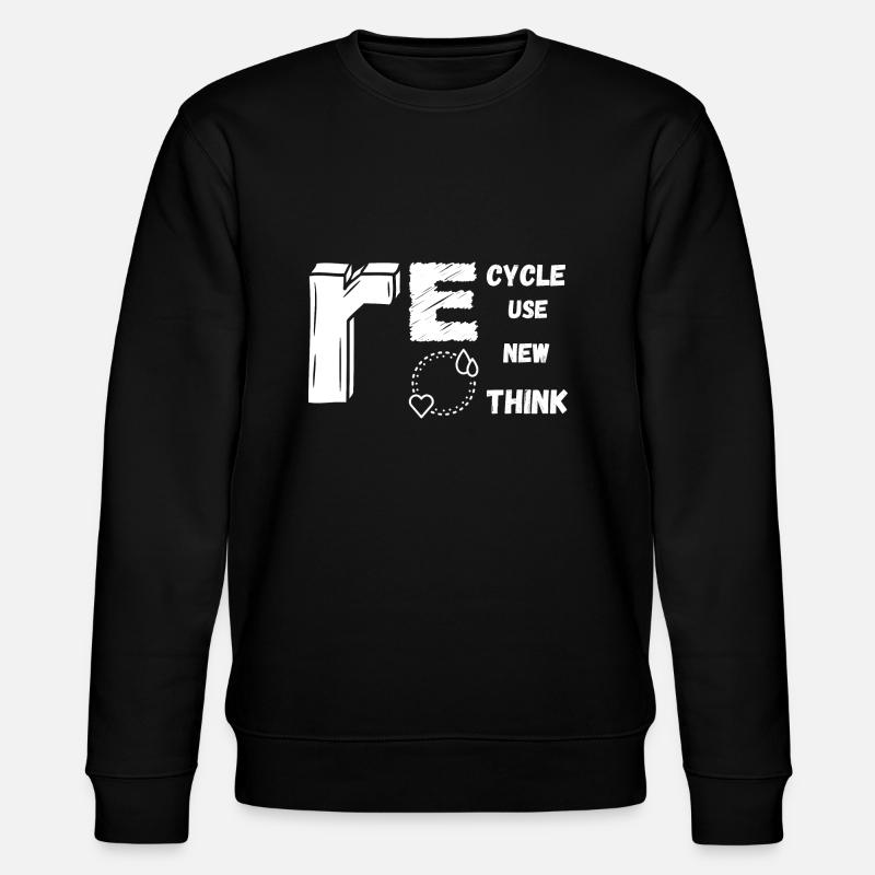 Recycler Réutiliser Renouveler Repenser Graphique - Sweat bio CHANGER Stanley/Stella Unisexe - noir