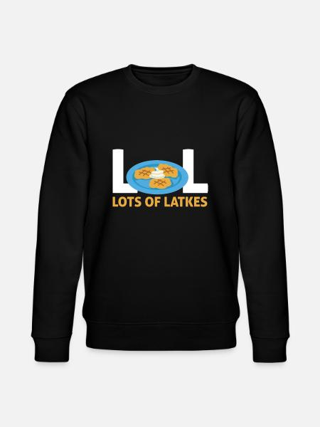 Jewish Happy Hanukkah Lot Of Latkes Costume - Stanley/Stella CHANGER Unisex Organic Sweatshirt - black