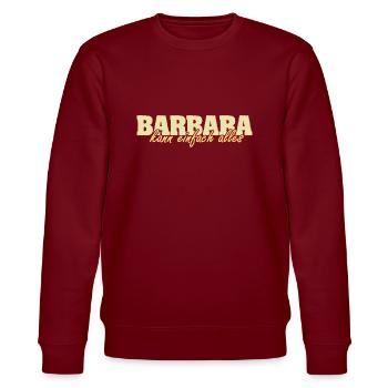 Barbara als Frau - Stanley/Stella Unisex Bio-Sweatshirt CHANGER  - Burgunderrot - Vorne - Nik (191cm) & Marisol (170cm)
