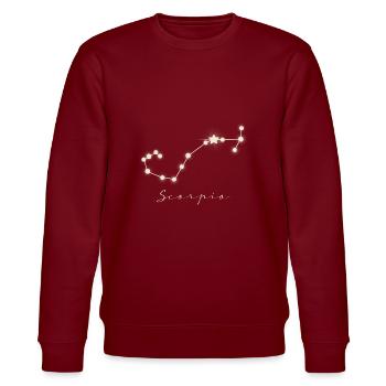 Sternzeichen Scorpion - Stanley/Stella Unisex Bio-Sweatshirt CHANGER  - Burgunderrot - Vorne - Nik (191cm) & Marisol (170cm)