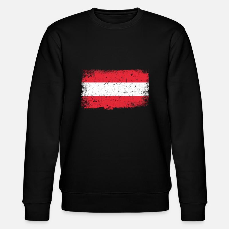 Austria Flag - Stanley/Stella CHANGER Unisex Organic Sweatshirt - black