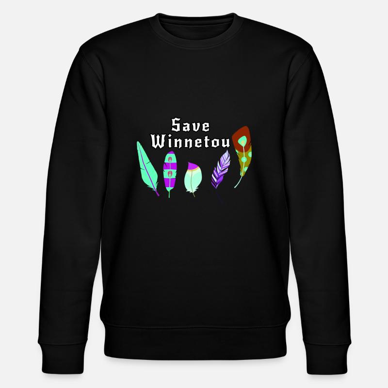 save winnetou,winnetou,federn,illustration - Stanley/Stella Unisex Bio-Sweatshirt CHANGER  - Schwarz