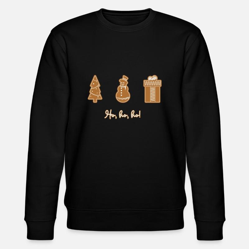 Gingerbread Ho, Ho, Ho - Stanley/Stella CHANGER Unisex Organic Sweatshirt - black