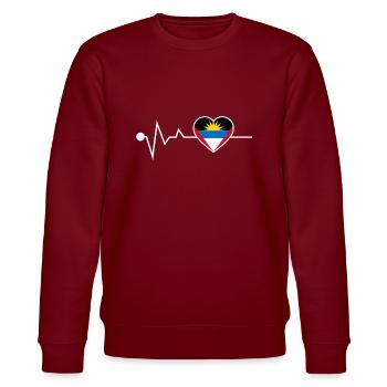 Antigua and Barbuda flag - Stanley/Stella CHANGER Unisex Organic Sweatshirt - burgundy - Front - Nik (191cm) & Marisol (170cm)
