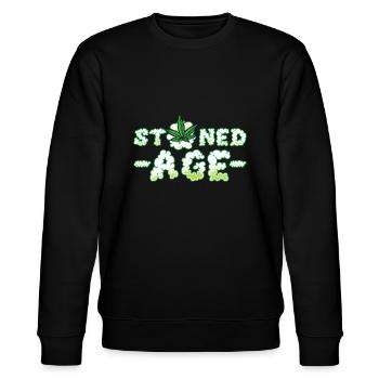 Funny Cannabis Marijuana - Stanley/Stella CHANGER Unisex Organic Sweatshirt - black - Front - Nik (191cm) & Marisol (170cm)