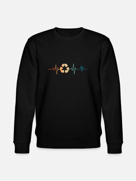 Retro-Herzschlag-Recycling - Stanley/Stella Unisex Bio-Sweatshirt CHANGER  - Schwarz