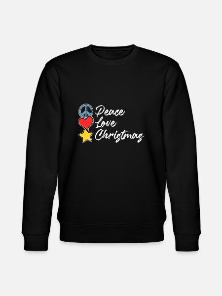 peace love christmas - Stanley/Stella CHANGER Unisex Organic Sweatshirt - black