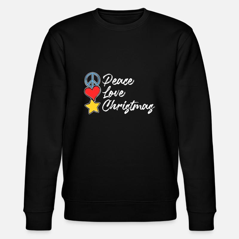 peace love christmas - Stanley/Stella CHANGER Unisex Organic Sweatshirt - black