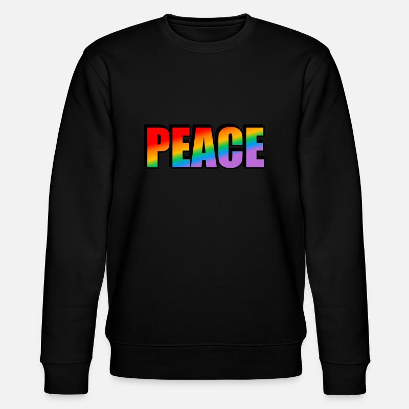 Friedens-Regenbogen - Stanley/Stella Unisex Bio-Sweatshirt CHANGER  - Schwarz