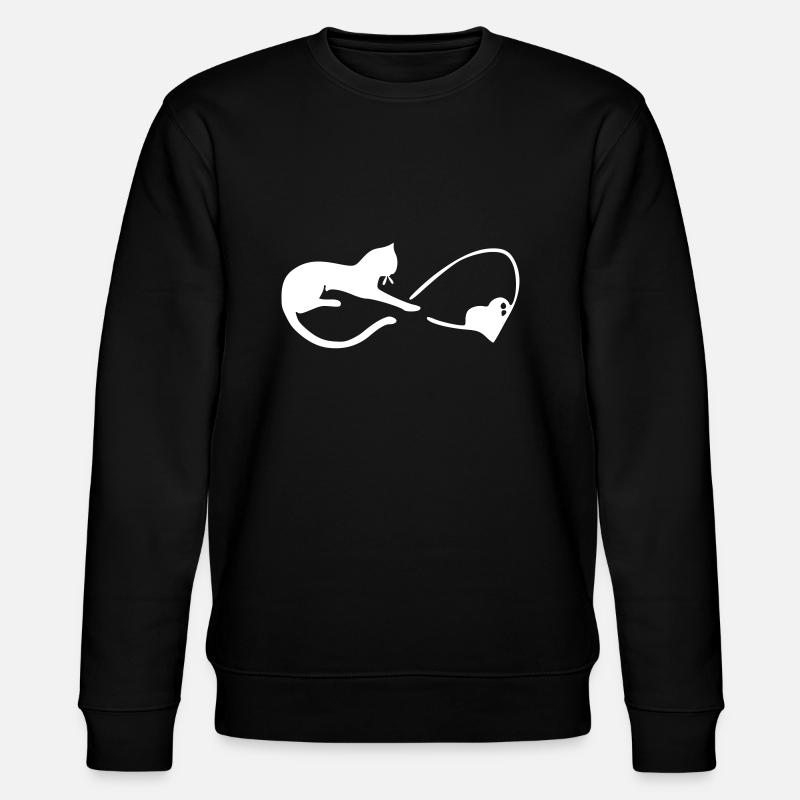 unendliches herz katze katzen - Stanley/Stella Unisex Bio-Sweatshirt CHANGER  - Schwarz