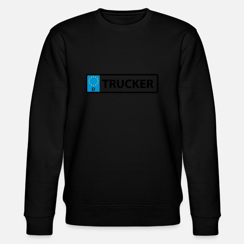 Nummernschild Trucker - Stanley/Stella Unisex Bio-Sweatshirt CHANGER  - Schwarz
