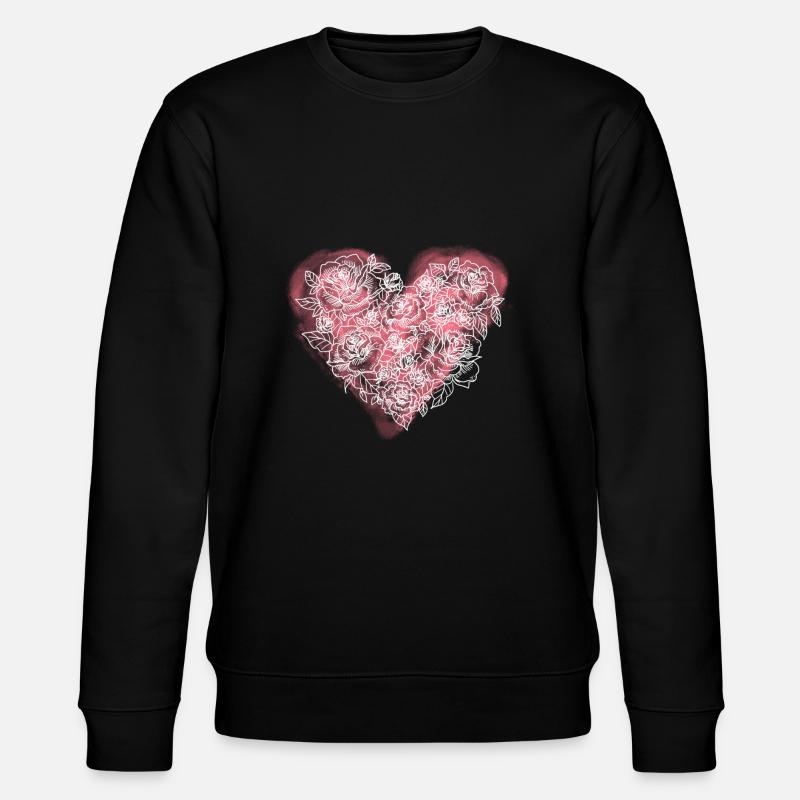 Coeur rose - Sweat bio CHANGER Stanley/Stella Unisexe - noir
