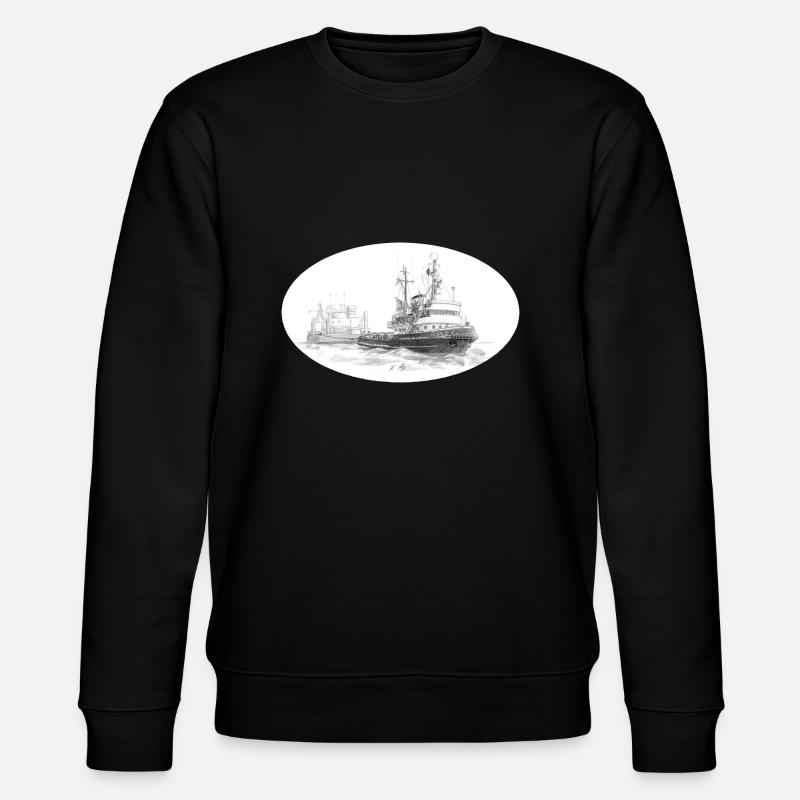 Sea tug with trailer - Stanley/Stella CHANGER Unisex Organic Sweatshirt - black
