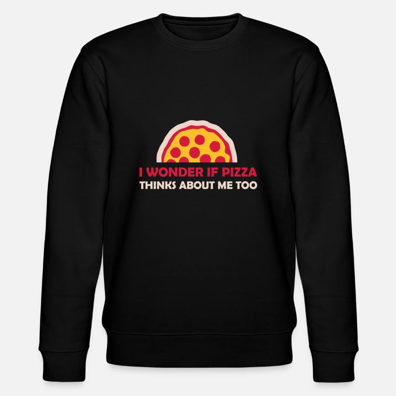 pizza thinks about me - Stanley/Stella CHANGER Unisex Organic Sweatshirt - black