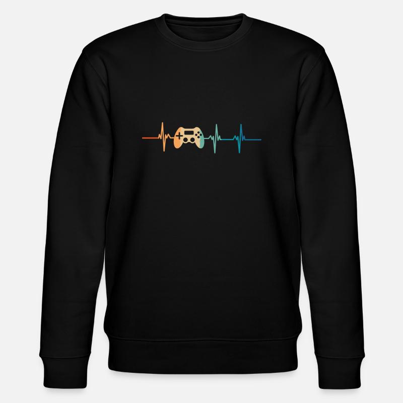 Heartbeat Spielkonsole - Stanley/Stella Unisex Bio-Sweatshirt CHANGER  - Schwarz