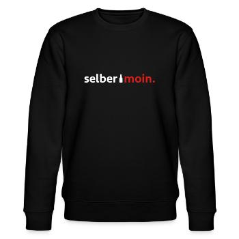 Selber moin. Mit Bierflasche in weiß / rot - Stanley/Stella Unisex Bio-Sweatshirt CHANGER  - Schwarz - Vorne - Nik (191cm) & Marisol (170cm)