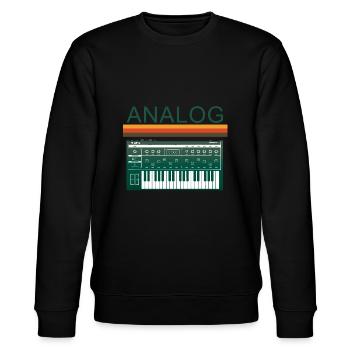 Vintage analog synthesizer - Stanley/Stella CHANGER Unisex Organic Sweatshirt - black - Front - Nik (191cm) & Marisol (170cm)