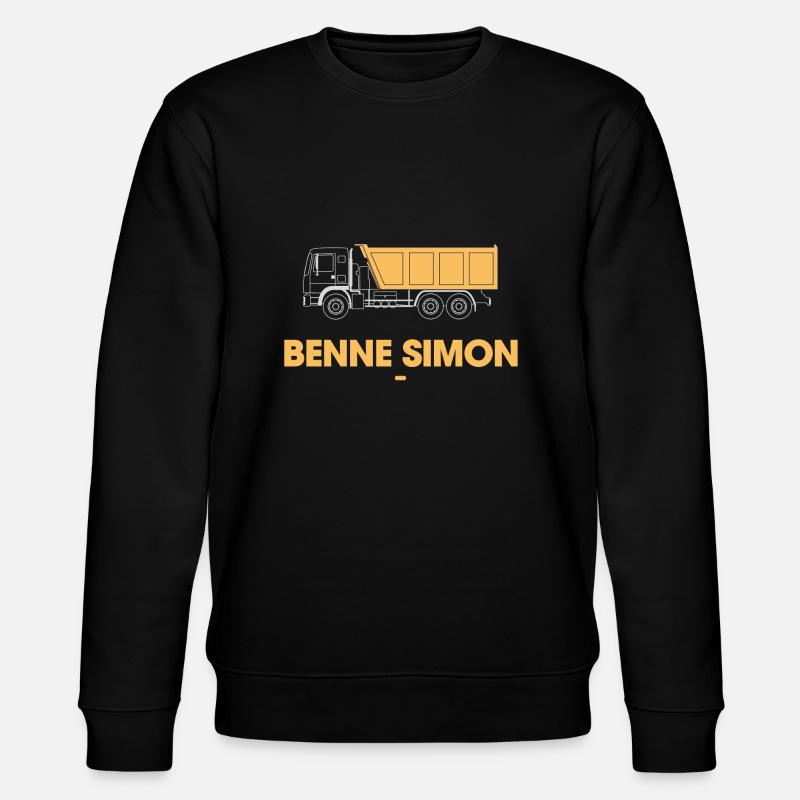 Gelber Simon-Müllcontainer - Stanley/Stella Unisex Bio-Sweatshirt CHANGER  - Schwarz