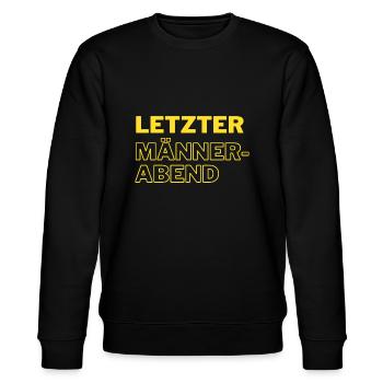 Letzter Männerabend gelb - Stanley/Stella Unisex Bio-Sweatshirt CHANGER  - Schwarz - Vorne - Nik (191cm) & Marisol (170cm)