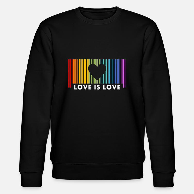 Liebe ist Liebe Regenbogen Barcode - Stanley/Stella Unisex Bio-Sweatshirt CHANGER  - Schwarz
