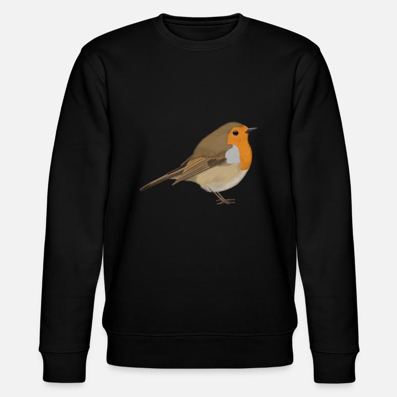Rotkehlchen Vogel Vogelfreund Vogelbeobachter - Stanley/Stella Unisex Bio-Sweatshirt CHANGER  - Schwarz