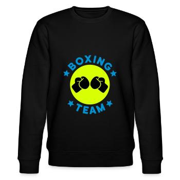 Boxing team (Boxhandschuhe, Kreis, Sterne) - Stanley/Stella Unisex Bio-Sweatshirt CHANGER  - Schwarz - Vorne - Nik (191cm) & Marisol (170cm)