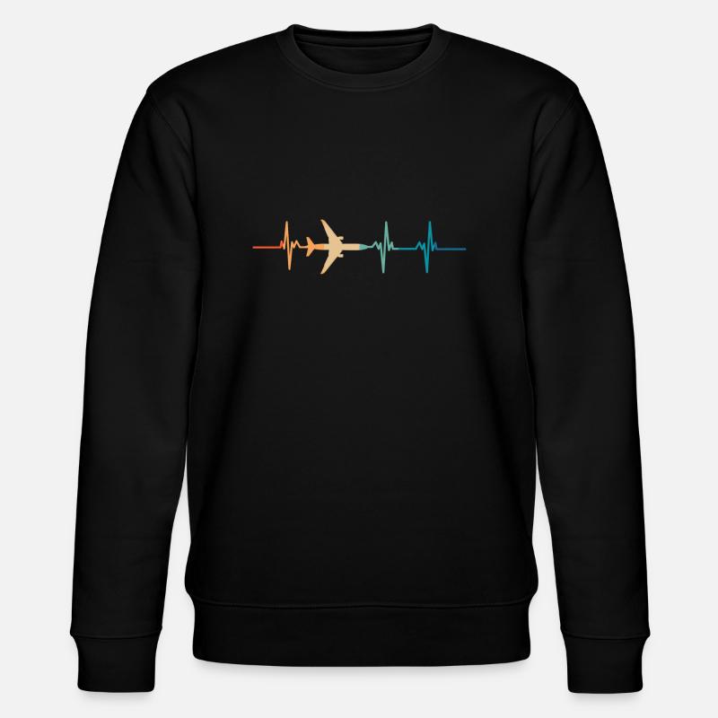 Battement de cœur avion - Sweat bio CHANGER Stanley/Stella Unisexe - noir