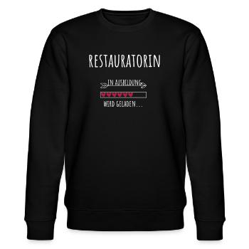 Restauratorin Ausbildung Beruf Geschenk - Stanley/Stella Unisex Bio-Sweatshirt CHANGER  - Schwarz - Vorne - Nik (191cm) & Marisol (170cm)