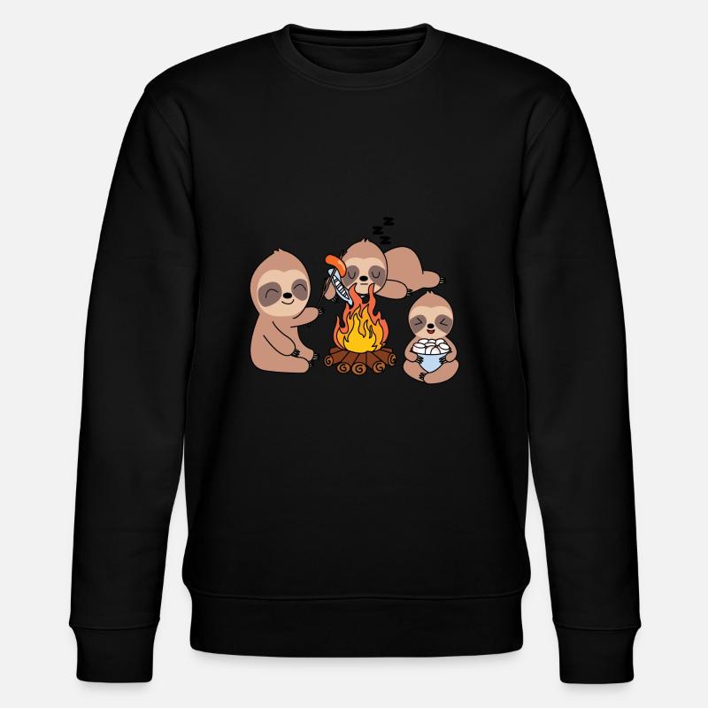 Campfire Sloth - Stanley/Stella CHANGER Unisex Organic Sweatshirt - black