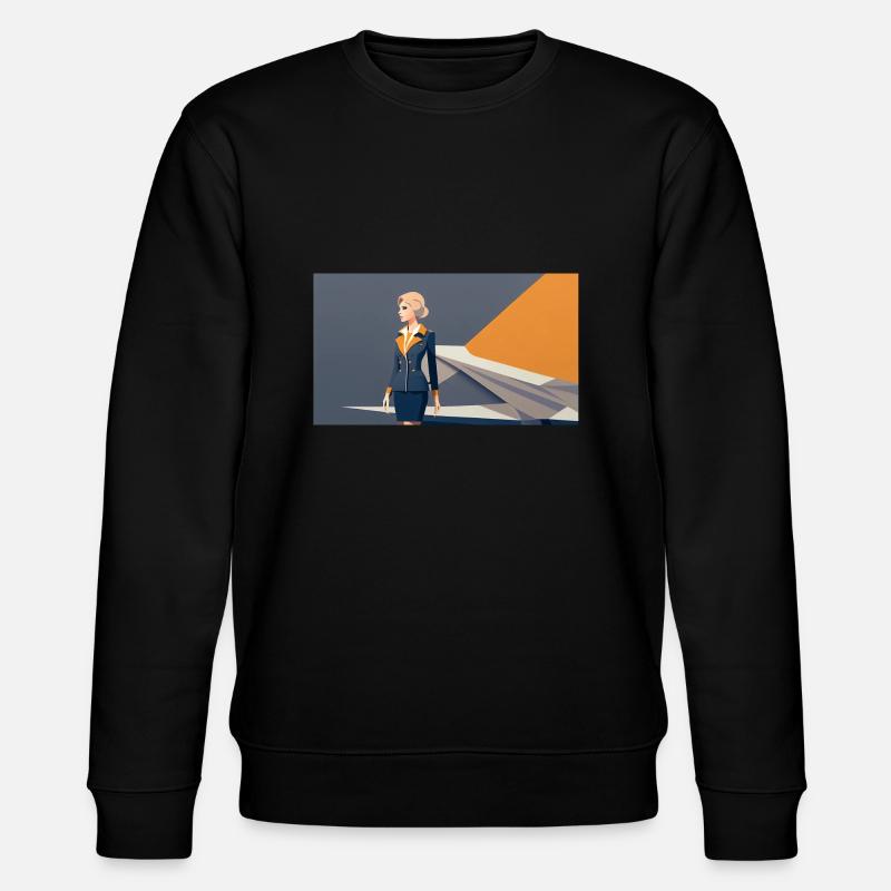 Flugbegleiterin 2 - Stanley/Stella Unisex Bio-Sweatshirt CHANGER  - Schwarz