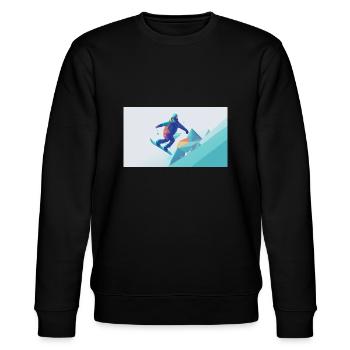 Snowboarders - Stanley/Stella CHANGER Unisex Organic Sweatshirt - black - Front - Nik (191cm) & Marisol (170cm)