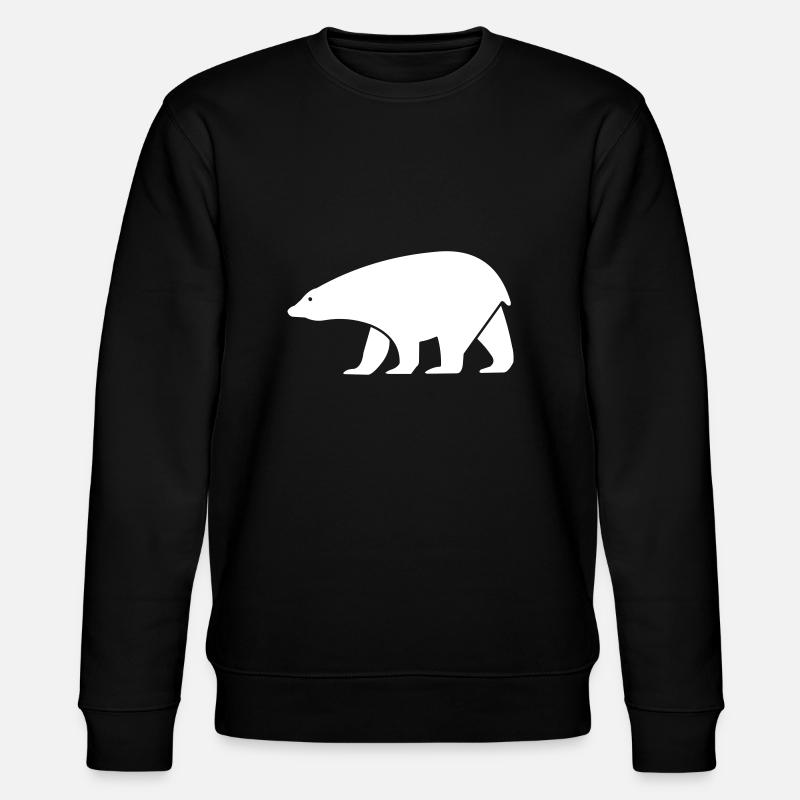 Eisbär - Stanley/Stella Unisex Bio-Sweatshirt CHANGER  - Schwarz